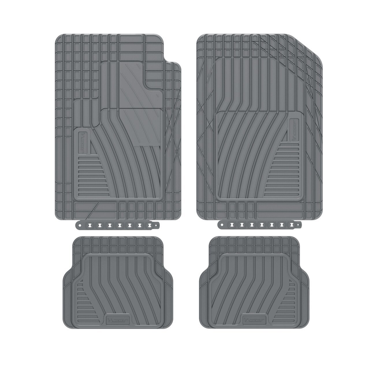 MICHELIN UNIVERSAL FIT MAT SET  - 4PC (BLACK/ GRAY/ TAN)